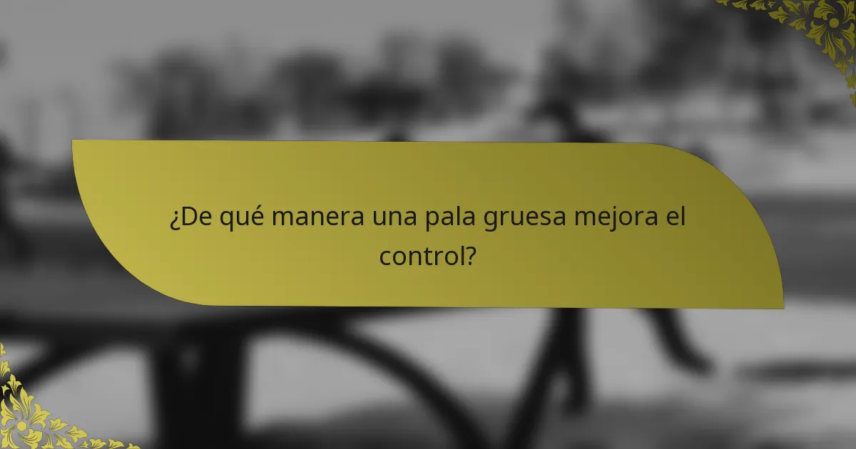 ¿De qué manera una pala gruesa mejora el control?