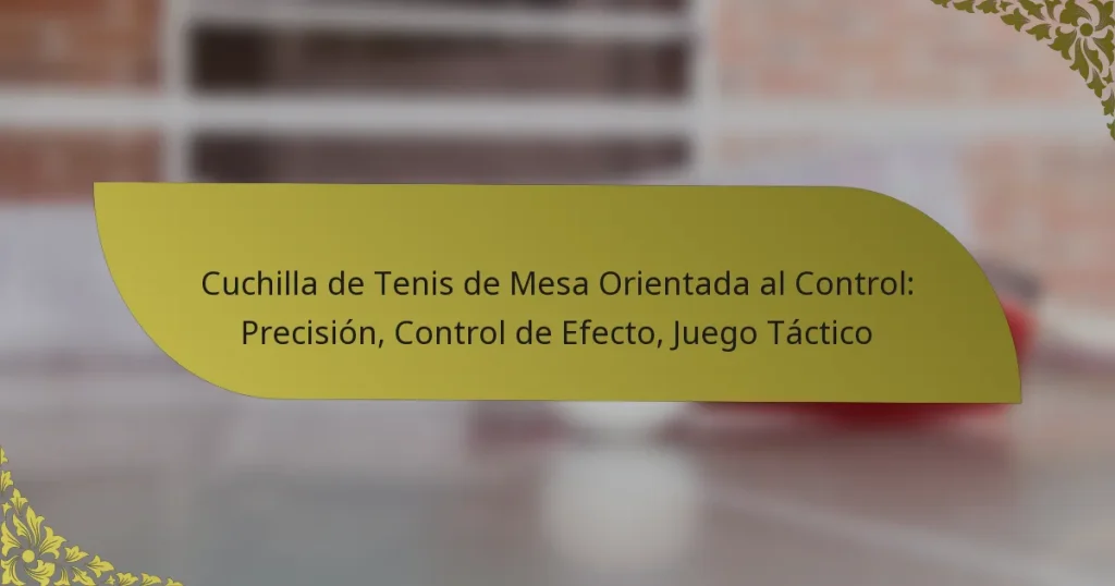 Cuchilla de Tenis de Mesa Orientada al Control: Precisión, Control de Efecto, Juego Táctico