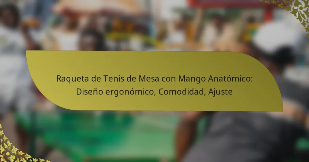 Raqueta de Tenis de Mesa con Mango Anatómico: Diseño ergonómico, Comodidad, Ajuste